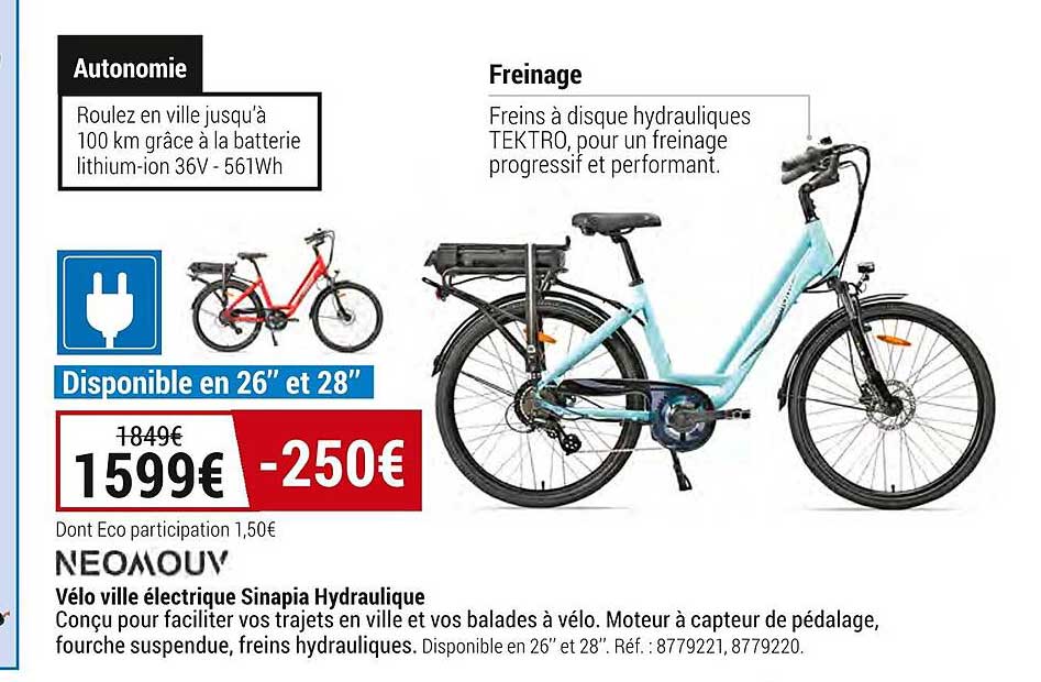 vélo ville électrique sinapia hydraulique neomouv