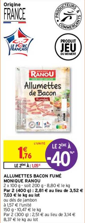 allumettes bacon fumé monique ranou