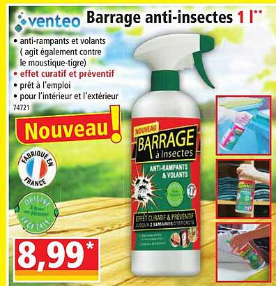 barrage anti-insectes 1l venteo