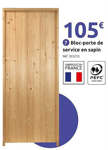 bloc-porte de service en sapin