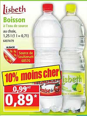 boisson à l'eau de source lisbeth