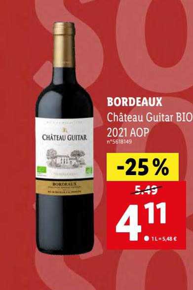 bordeaux château guitar bio 2021 aop