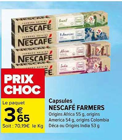 capsules nescafé farmers