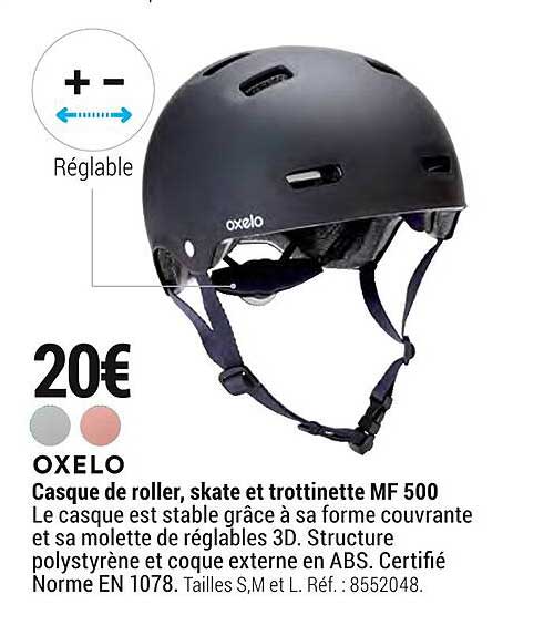 Casque De Roller, Skate Et Trottinette Mf 500 Oxelo