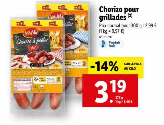 chorizo pour grillades  sol & mar