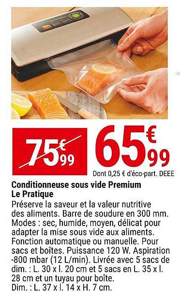 Conditionneuse Sous Vide Premium Le Pratique