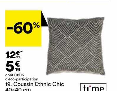 coussin ethnic chic 40 x 40 cm ti'me