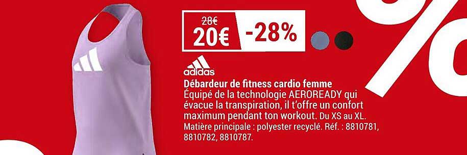 débardeur de fitness cardio femme adidas