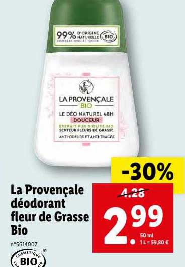 déodorant fleur de grasse bio la provençale