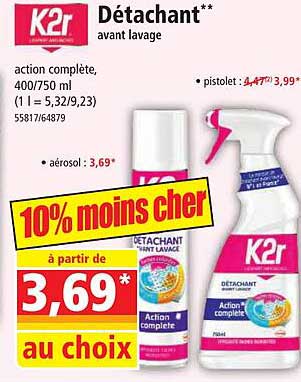 détachant avant lavage k2r
