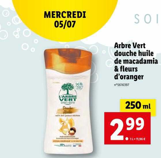 Douche Huile De Macadamia & Fleurs D'orange Arbre Vert