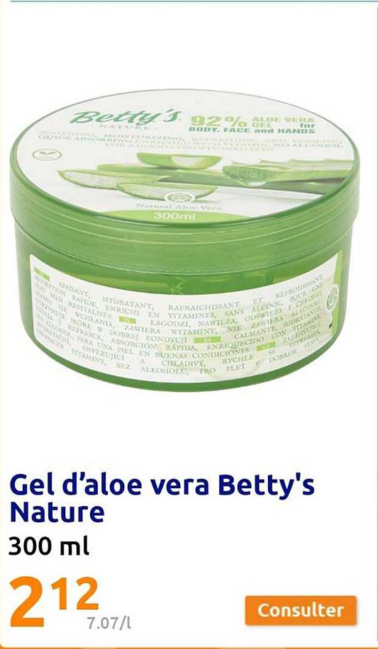 gel d'aloe vera betty's nature