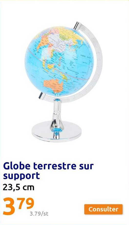 globe terrestre sur support