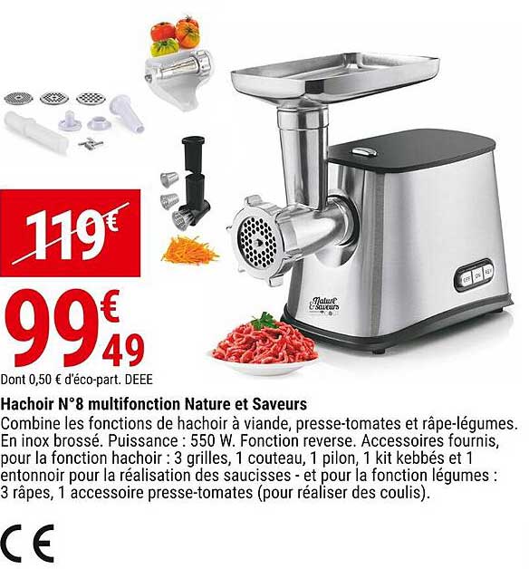 hachoir n°8 multifonction nature et saveurs