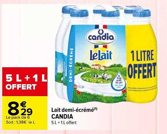 lait demi-écrémé candia