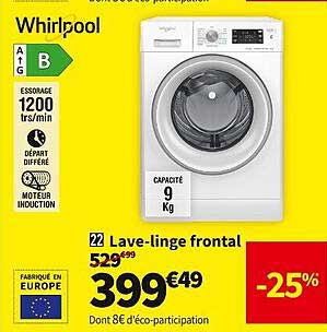 lave-linge frontal whirlpool