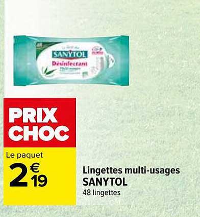 lingettes multi-usages sanytol
