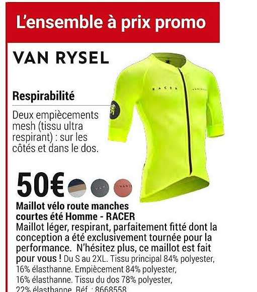 maillot vélo route manches courtes été homme - racer