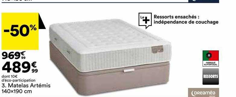 Matelas Artémis 140 X 190 Cm Dreaméa