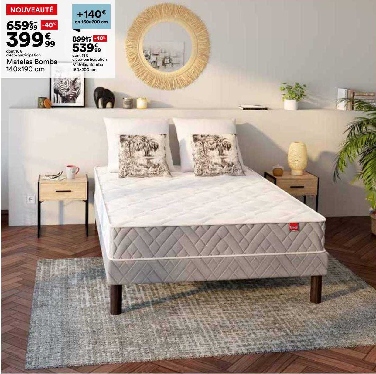 matelas bomba 140 x 190 cm, matelas bomba 160 x 200 cm