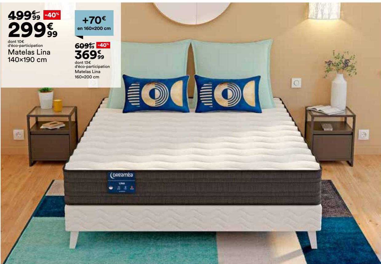 matelas lina 140x190 cm, matelas lina 160 x 200 cm