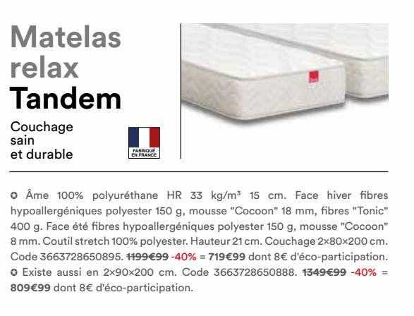 Matelas Relax Tandem