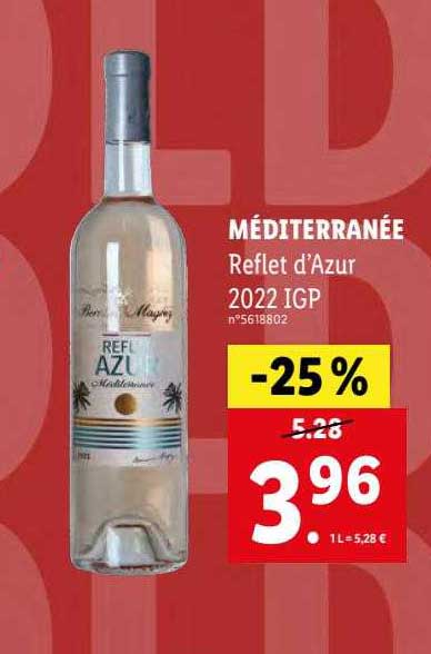 méditerranée reflet d'azur 2022 igp