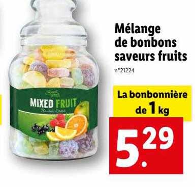 mélange de bonbons saveurs fruits