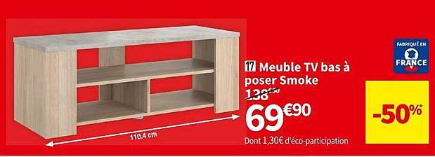 meuble tv bas à poser smoke
