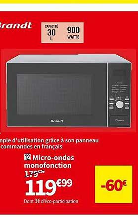 micro-ondes monofonction brandt