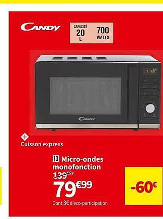 micro-ondes monofonction candy