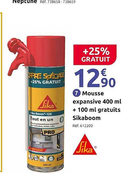 mousse expansive 400ml + 100ml gratuits sikaboom