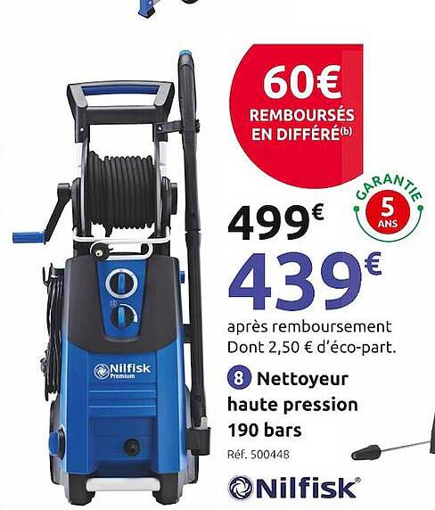 nettoyeur haute pression 190 bars nilfisk