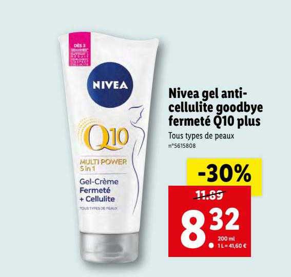nivea gel anti-cellulite goodbye fermeté q10 plus