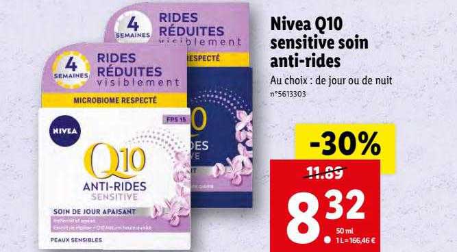 nivea q10 sensitive soin anti-rides