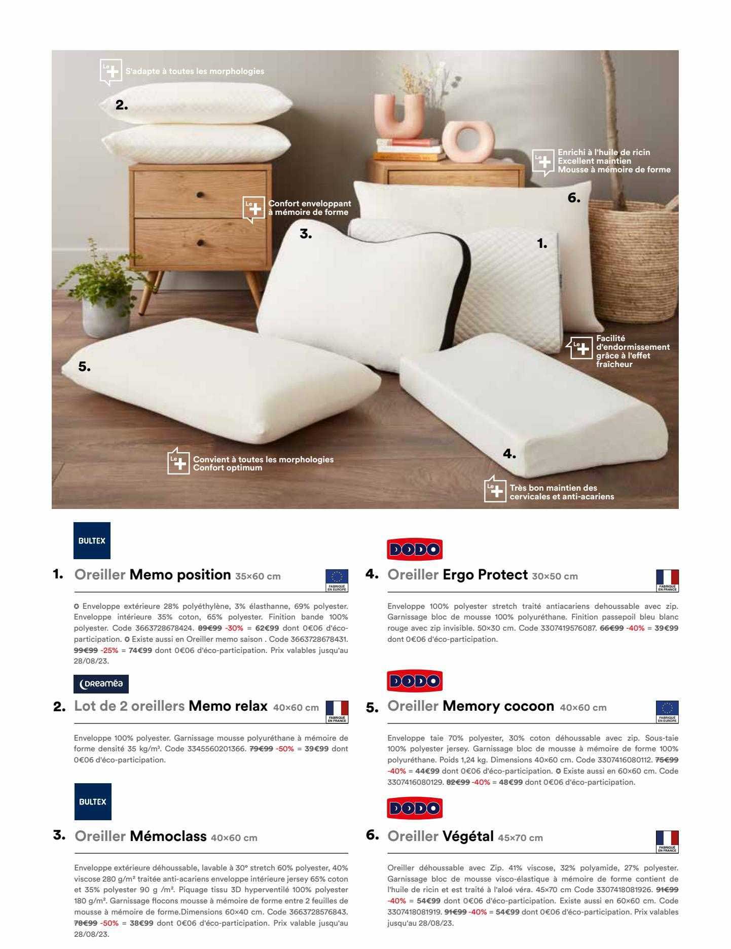 oreller memo position