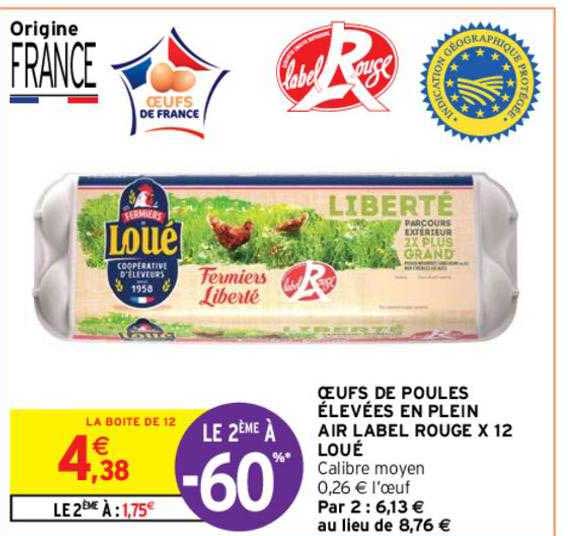 œufs de poules élevées en plein air label rouge x 12 loué