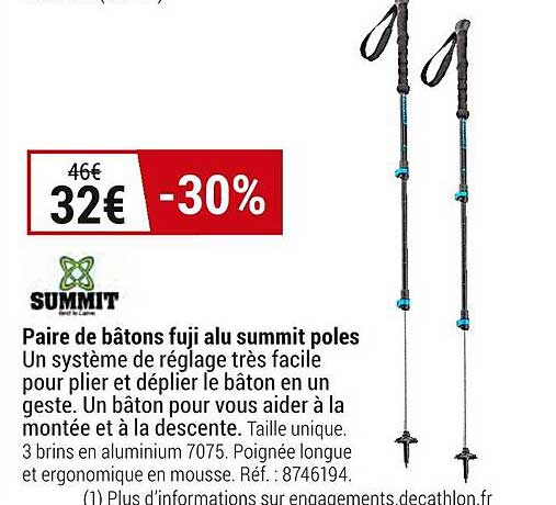 paire de bâtons fuji alu summit poles