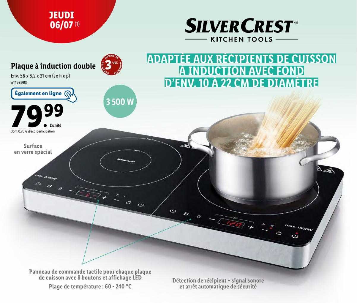 plaque à induction double silver crest