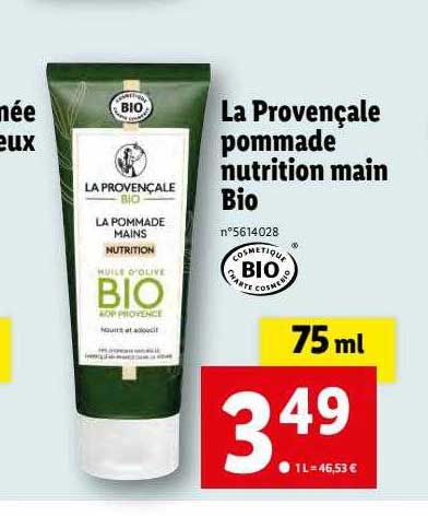 Pommade Nutrition Main Bio La Provençale
