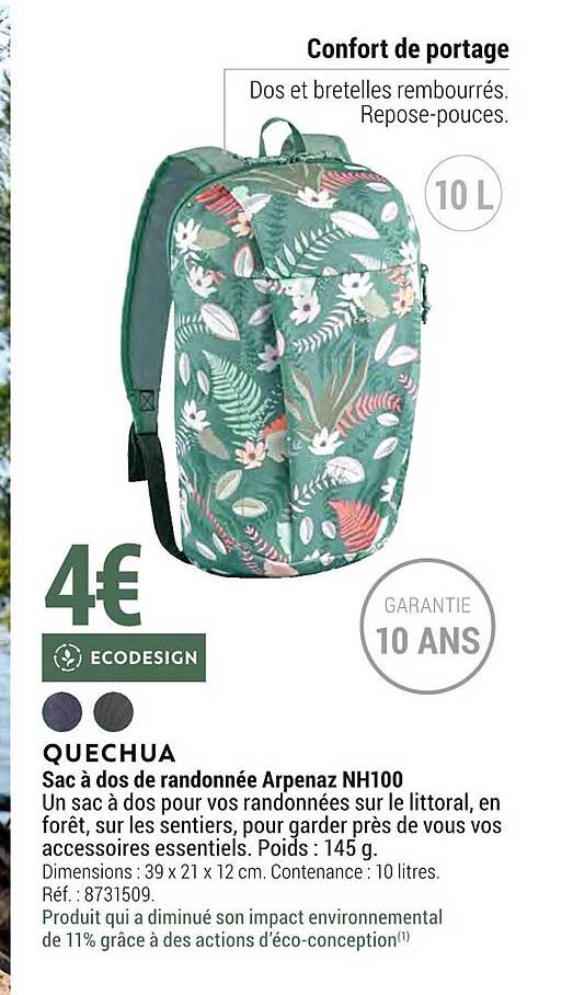 Sac à Dos De Randonnée Arpenaz Nh100 Quechua