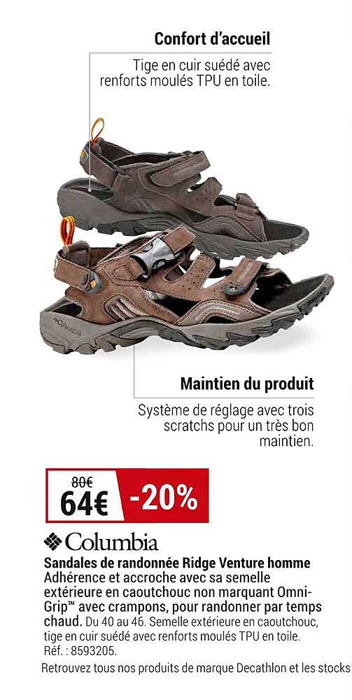 sandales de randonnée ridge venture homme columbia