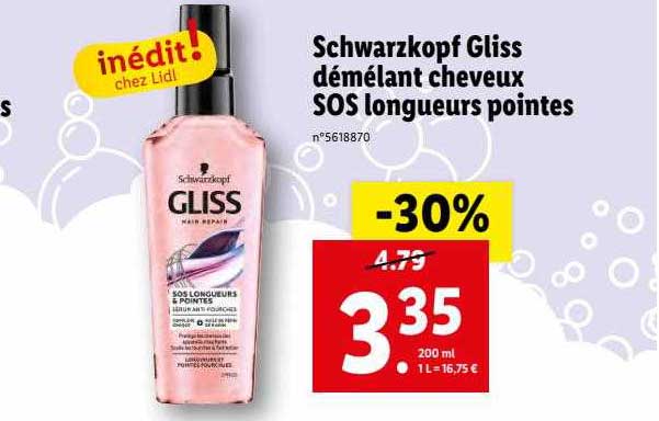 schwarzkopf gliss démélant cheveux sos longueurs pointes