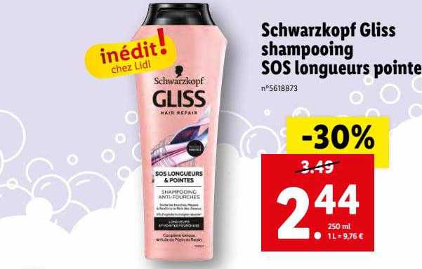 Schwarzkopf Gliss Shampooing Sos Longueurs Pointes