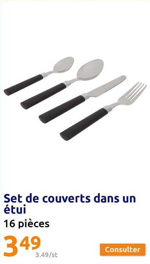 set de couverts dans un étui