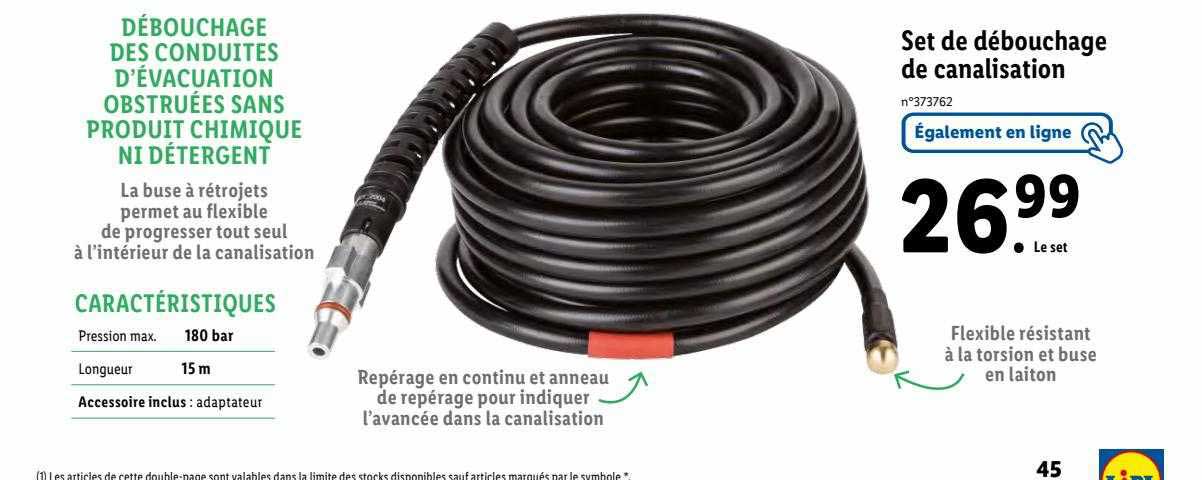 set de débouchage de canalisation