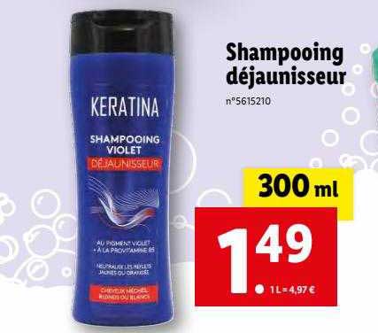 shampooing déjaunisseur keratina