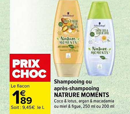 shampooing ou après-shampooing nature moments