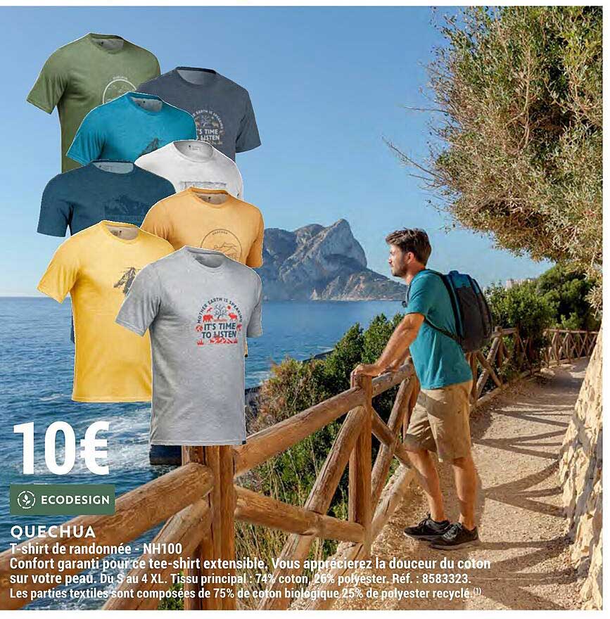 t-shirt de randonnée - nh100 quechua