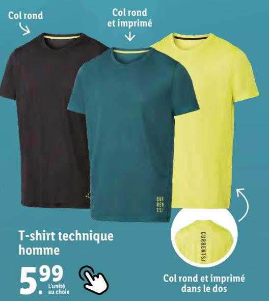 t-shirt technique homme